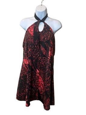 Swim suits for all Red and Black Halter Keyhole swimwear 1 piece
